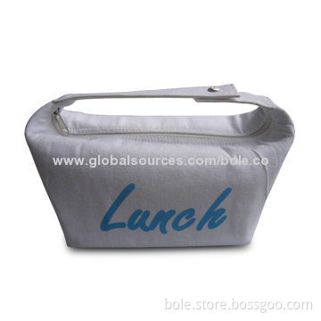Canvas Cooler Bag in Flexible Handle, Foil Lining, Can Keep Food Cooling and Meet Food Standard